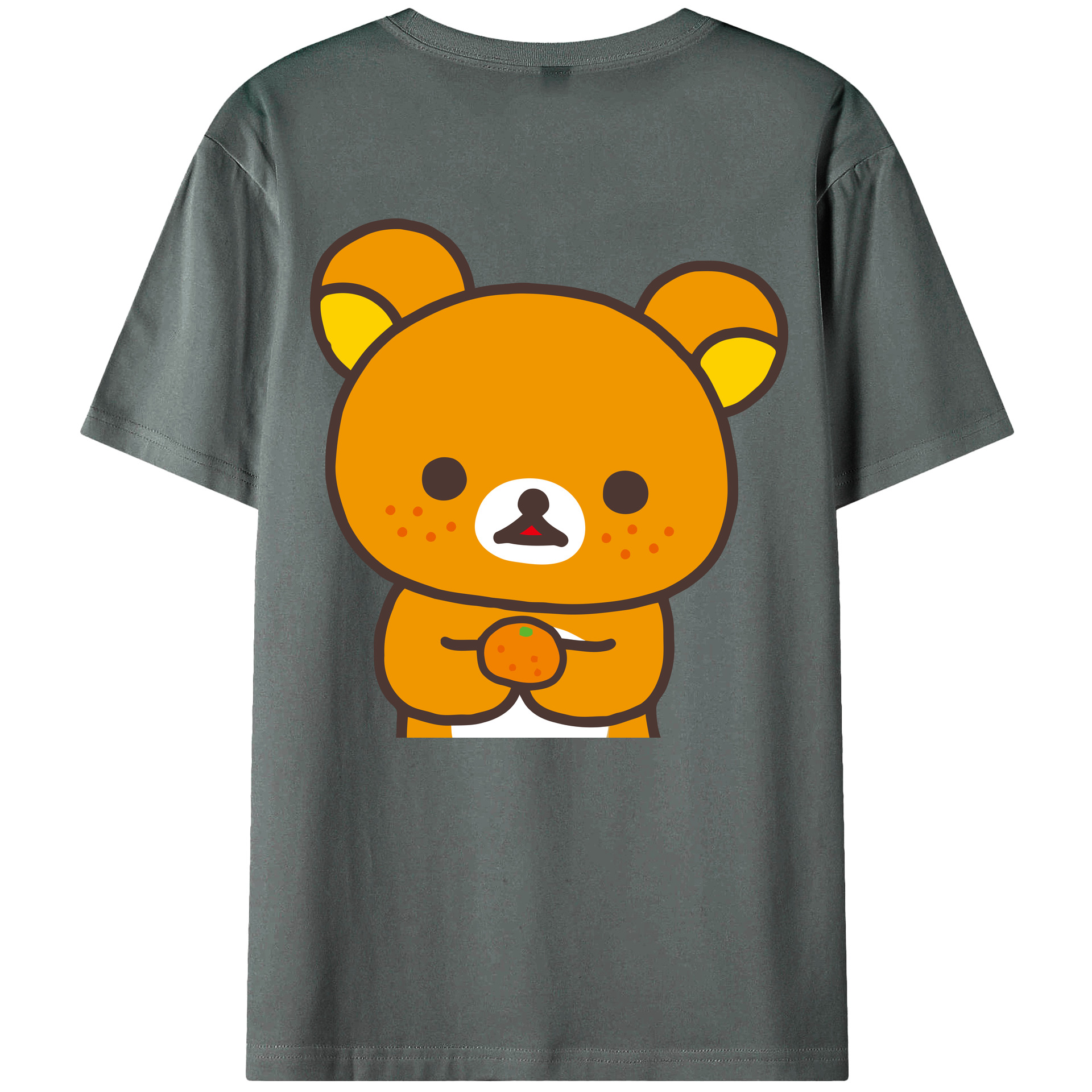 （画像用） リラックマ リラックマ キイロイトリ Rilakkuma Korilakkuma Kiiroitori 綿100％ メンズ半袖Tシャツ（バックプリント） 通気性